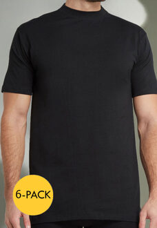 Hom T-shirt Harro met hoge boord zwart actie 6-pack - L