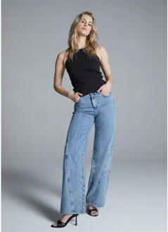 Homage farrah jeans straight leg zijzakken Blauw - 28