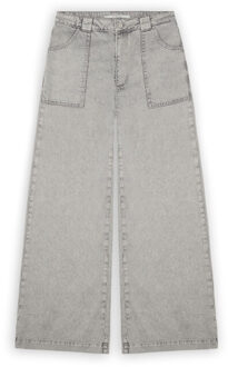 Homage mid waist palazzo jeans h big pockets Grijs - 28