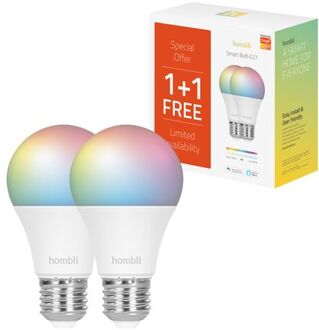 Hombli Smart Bulb E27 dimbaar wit en kleur Duo-pack
