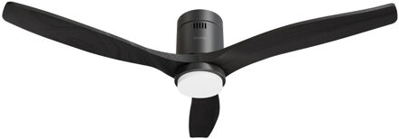 Hombli Smart Ceiling Fan & Light - Black & Black Wood Smartverlichting