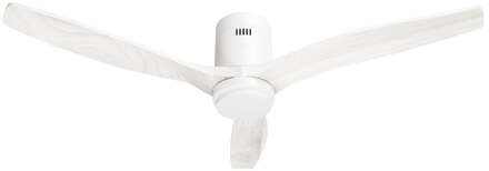 Hombli Smart Ceiling Fan & Light - White & White Wood Smartverlichting