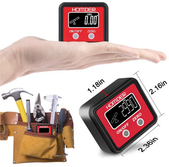 Homder Digital Angle Gauge Level Box Protractor Angle Finder Inclinometer With Magnetic Base,Calculating For Carpentry