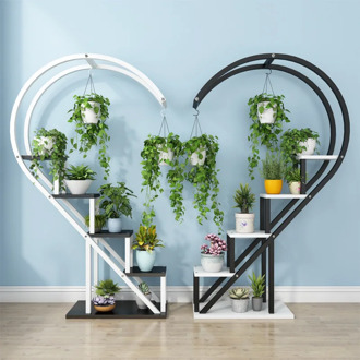 Home Balcony Creative Crescent Iron Plant Rack Multi-layer Indoor Floor Green Radish Shelf Fashion Pastoral Flower Pot Rack
