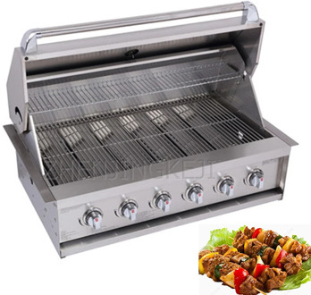 Home Barbecue Furnace Outdoor Stainless Steel Villa Gas Charcoal Dual Purpose Barbecue Stove Liquefied Embedded Burn Grilled