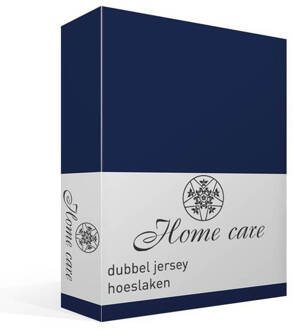 Home Care Hoeslaken Dubbel Jersey 220 Gr. Navy - 2-persoons (140 Cm) - Blauw