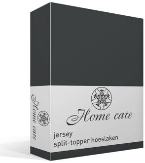 Home Care jersey split-topper hoeslaken - Lits-jumeaux (180x210 cm) - Antraciet