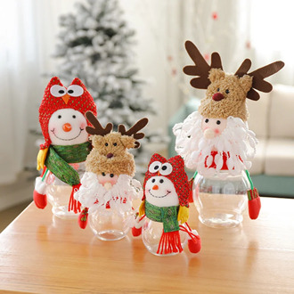 Home Christmas Candy Jar Holiday Decoration Candy Storage Jar Children Creative Gift Santa Claus Storage Jar New Year Gift Box