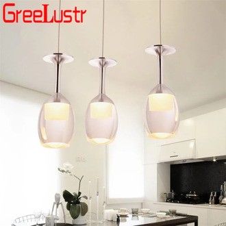 Home Deco Wine Glass Led Pendant lamps Loft Chandeliers Hanging lamp for Bar Kitchen Indoor Light Lustre Industrial Lighting