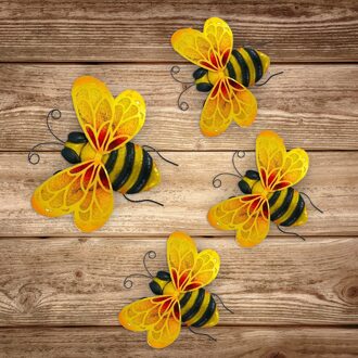 Home Decor Bumble Bee Tuin Accenten Yard Fence 3D Sculptuur Ornamenten Muur Home Opknoping Woondecoratie Accessoires