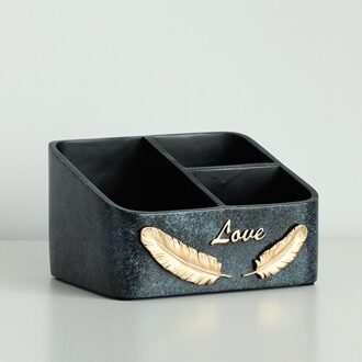 Home Decor Desk Organizer Office Tafel Accessoires Home Organisatie Opslag Home Office Desktop Multi-Functionele Opbergbox 3 cells Texblue