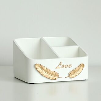 Home Decor Desk Organizer Office Tafel Accessoires Home Organisatie Opslag Home Office Desktop Multi-Functionele Opbergbox 3 cells wit