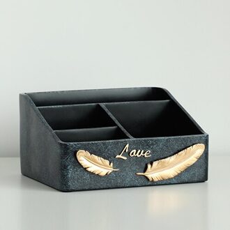 Home Decor Desk Organizer Office Tafel Accessoires Home Organisatie Opslag Home Office Desktop Multi-Functionele Opbergbox 4 cells Texblue