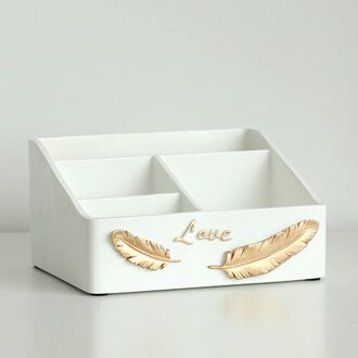 Home Decor Desk Organizer Office Tafel Accessoires Home Organisatie Opslag Home Office Desktop Multi-Functionele Opbergbox 4 cells wit