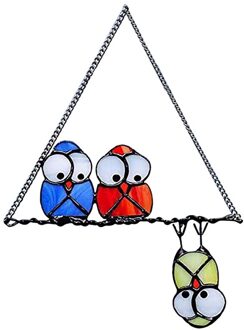 Home Decor Glas Venster Opknoping Decoratie Unieke Uil Ornament Craft Chain Opknoping Voor Balkon Tuin Decoratie Outdoor 1