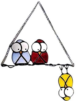 Home Decor Glas Venster Opknoping Decoratie Unieke Uil Ornament Craft Chain Opknoping Voor Balkon Tuin Decoratie Outdoor 2