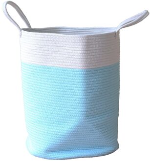 Home Decor Opknoping Pocket Opslag Mand Katoenen Draad Mand Thuis Afwerking Organizer Grote Winkel Katoen Linnen Opbergtas blauw L