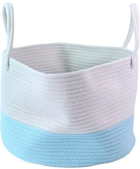 Home Decor Opknoping Pocket Opslag Mand Katoenen Draad Mand Thuis Afwerking Organizer Grote Winkel Katoen Linnen Opbergtas blauw S