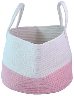 Home Decor Opknoping Pocket Opslag Mand Katoenen Draad Mand Thuis Afwerking Organizer Grote Winkel Katoen Linnen Opbergtas roze S