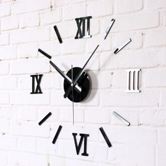 Home Decoratie Meter Grote Romeinse Cijfers Aangebracht Spiegel Mode Persoonlijkheid Diy Creatieve Woonkamer Wandklok Horloge