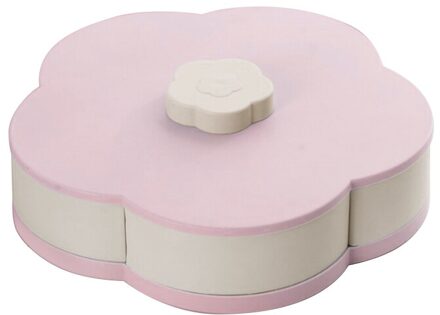 Home Decoratieve Servies Snoep Schotel Lade Specialiteit Plastic Platen Snack Box Voedsel Container Opbergdoos Met Compartimenten Case L single laag roze