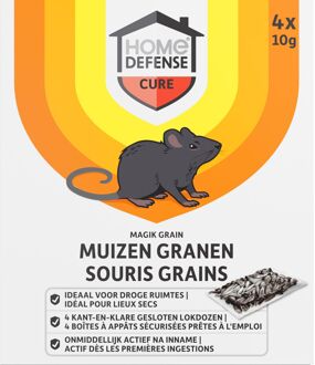 Home Defense® Muizenlokdoos Granen 'Magik Grain' 3+1 stuks - HDMAGR4
