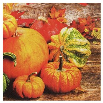 Home fashion halloween servetten, formaat 33 x 33 cm. - pumpkins