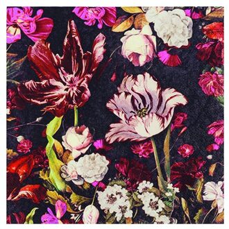 Home fashion servetten floral orchestra, formaat 33 x 33 cm