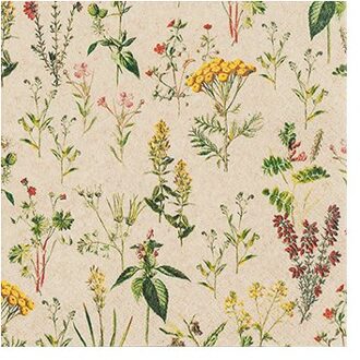 Home fashion servetten, formaat 33 x 33 cm. - herbal meadow
