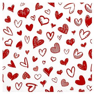 Home fashion servetten, hearts allover, formaat 33x33cm