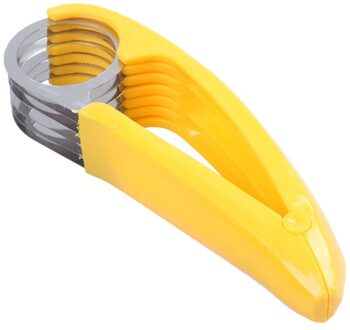 Home Keuken Gereedschappen Ham Salade Geperst Gesneden Banaan Slicer Fruit Komkommer Cutter Geel Plastic + Rvs