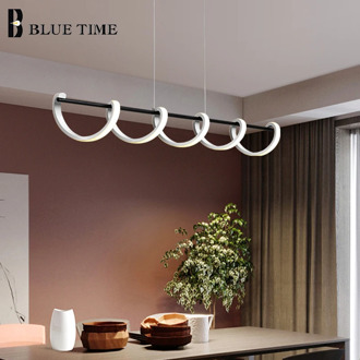 Home Modern Led Pendant Lights For Kitchen Dining room Living room Lamp Aluminum Simple led Pedant Lamp Black&White Hanging Lamp