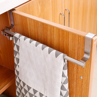 Home Organizer Hanging Holder Stainless Steel Bathroom Kitchen Cabinet Shelf Rack Towel Racks Over Door Towel Rack Hanger