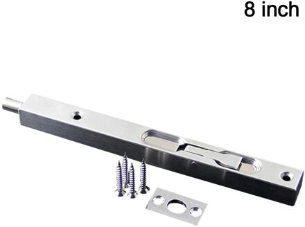 Home Security Hendel Actie Slide Lock Flush Klink Met Schroeven Verborgen Anti Diefstal Rvs Geborsteld Gate Guard Deur Bolt 8duim