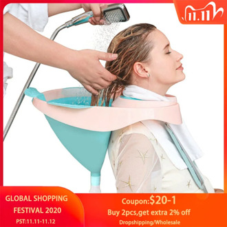 Home Shampoo Bowl Sink Portable Hair Wash Bowl Basin Mobile Salon Washing Hair for Pregnant Women Elderly Kids Nursing Care