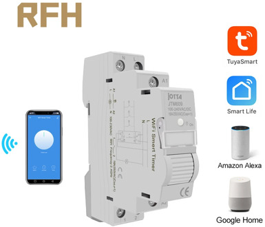 Home Smart 18mm 1P WiFi Remote APP Control Circuit Breaker Timing Switch Staircase Timer Din Rail Universal 110V 220V AC Input