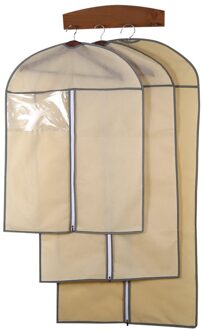 Home Storage Cover Protector Bag Voor Garment Suit Dress Kleding Jasje Reizen Kleding Covers Niet-geweven Kleden Beige / 80 60 cm