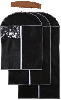 Home Storage Cover Protector Bag Voor Garment Suit Dress Kleding Jasje Reizen Kleding Covers Niet-geweven Kleden zwart / 80 60 cm