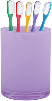 Home & Styling badkamer bekers - tandenborstelhouder - Troyes - kunststof - lila - 7 x 9 cm