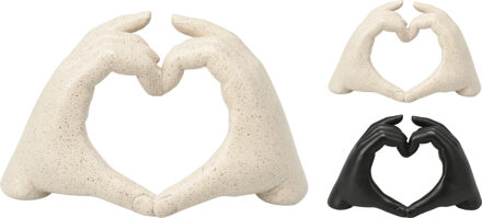 Home & Styling Beeld Handen als hart 14cm polystone verschillende