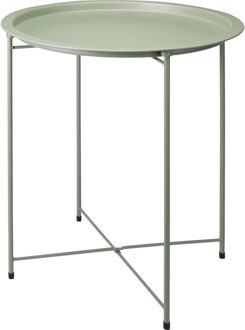 Home & Styling Bijzettafel - groen - metaal - H66 cm - plantenpot verhoger - binnen/buiten