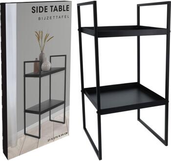 Home & Styling Bijzettafel metaal 27x27x54cm zwart