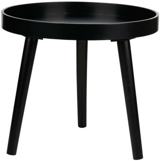 Home & Styling Bijzettafel - salontafel - plant verhoger - zwart - hout - rond - 40 x 36 cm