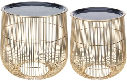Home & Styling bijzettafel set van 2 stuks goud