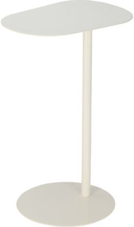 Home & Styling Bijzettafeltje Bolzano - wit - D35 x H53 cm - metaal - plantenpot verhoger - koffie en lampjes taf