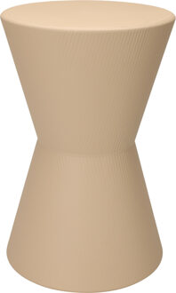 Home & Styling Bijzettafeltje Symetric - beige - D29x H45 cm - Zink - plantenpot verhoger - koffie en lampje tafel