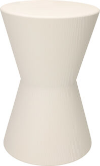 Home & Styling Bijzettafeltje Symetric - wit - D29x H45 cm - Zink - plantenpot verhoger - koffie en lampje tafel