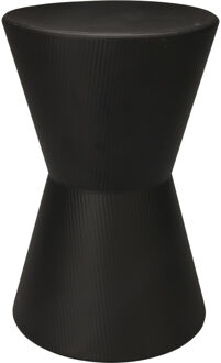 Home & Styling Bijzettafeltje Symetric - zwart - D29x H45 cm - Zink - plantenpot verhoger - koffie en lampje tafel