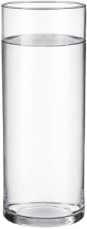 Home & Styling Bloemenvaas - Cilinder vorm - transparant - glas - 19 x 55 cm - rechte cilinder