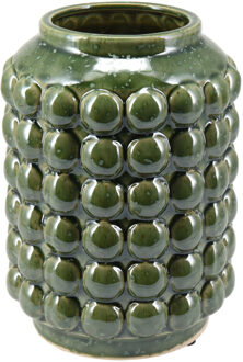 Home & Styling Boeket vaas Bubbels - keramiek - olijfgroen - D15 x H20 cm - Moderne woonstijl